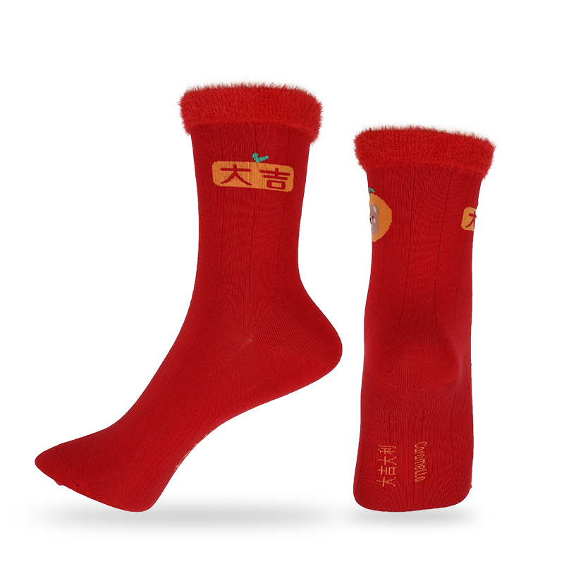 批發(fā)或訂制優(yōu)質(zhì)全棉中國(guó)風(fēng)中國(guó)新年時(shí)尚女士統(tǒng)襪禮盒包裝